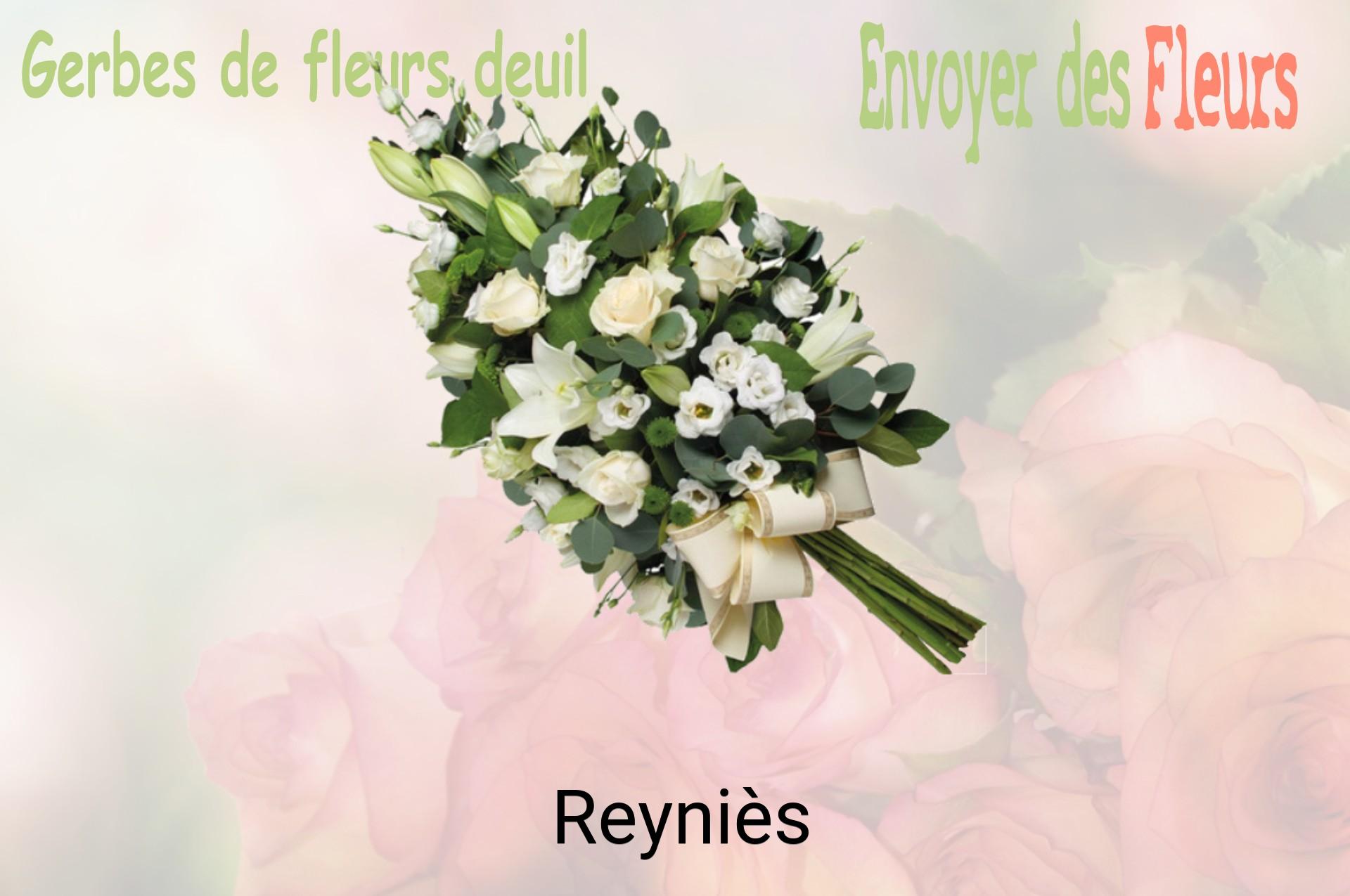 Gerbe de fleurs de deuil livrée à Reyniès